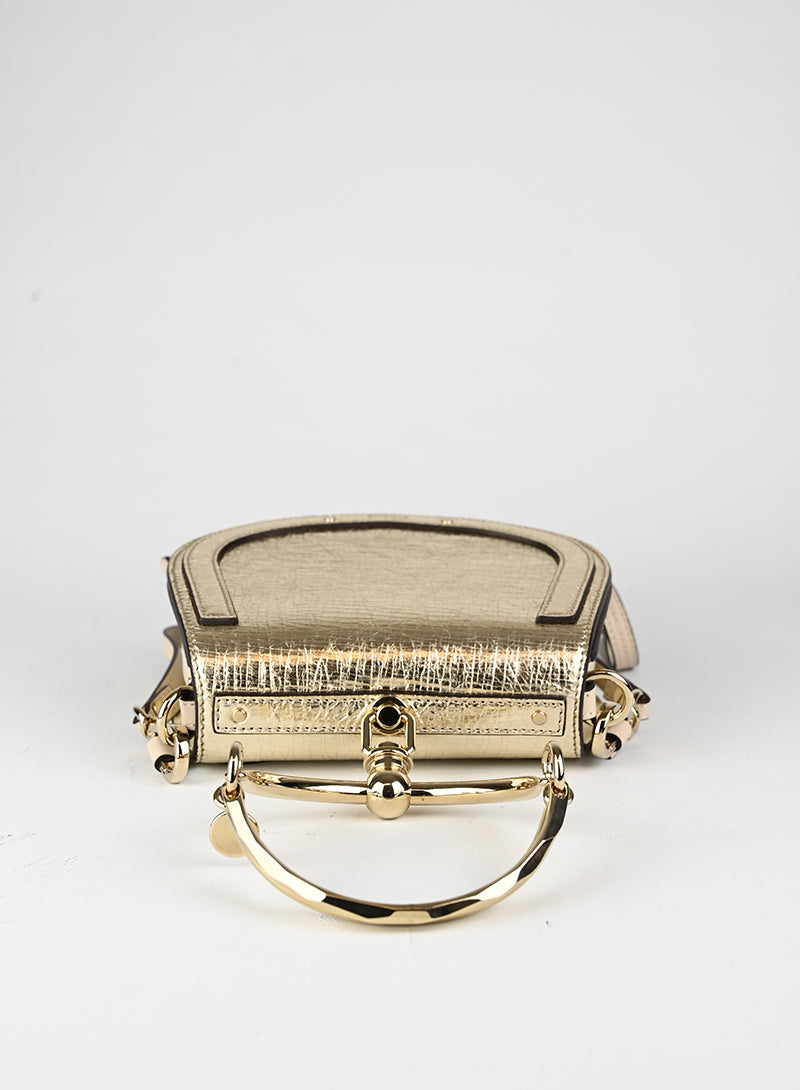 Chloè Borsa lamè oro Nile Bracelet