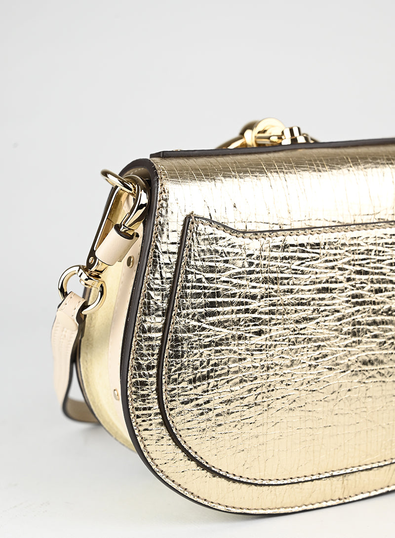 Chloè Borsa lamè oro Nile Bracelet