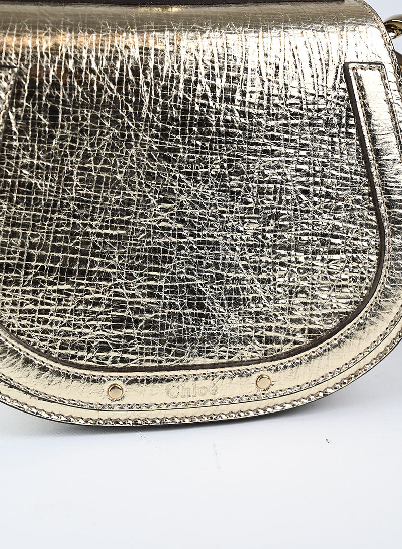 Chloè Borsa lamè oro Nile Bracelet