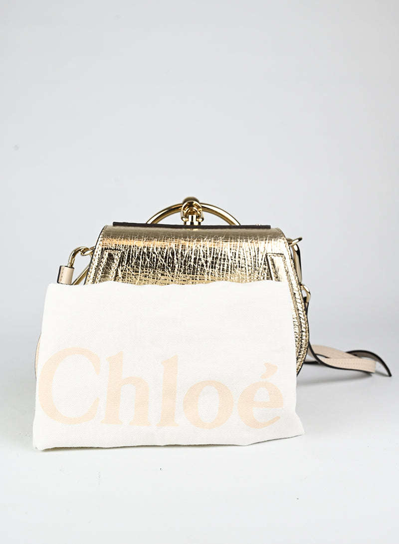 Chloè Borsa lamè oro Nile Bracelet