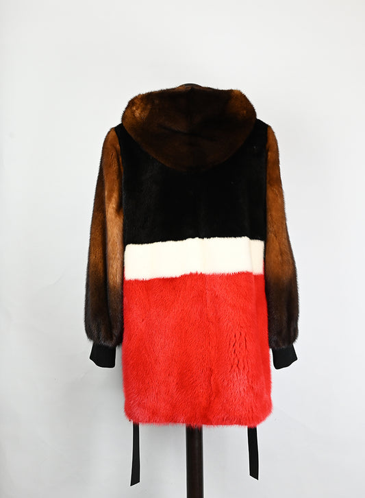 De Carlis Pelliccia in visone marrone e rossa - Tg. 42