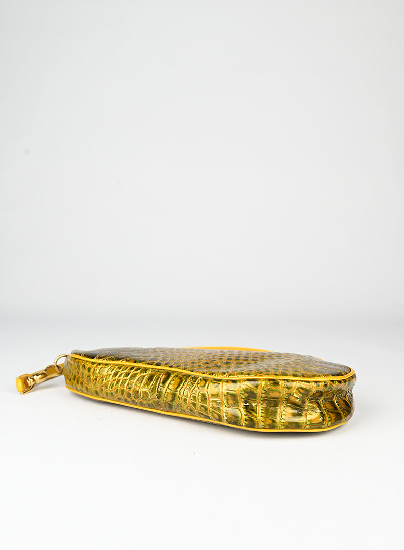 Dior Borsa Saddle in pelle gialla