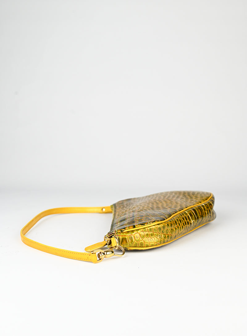 Dior Borsa Saddle in pelle gialla