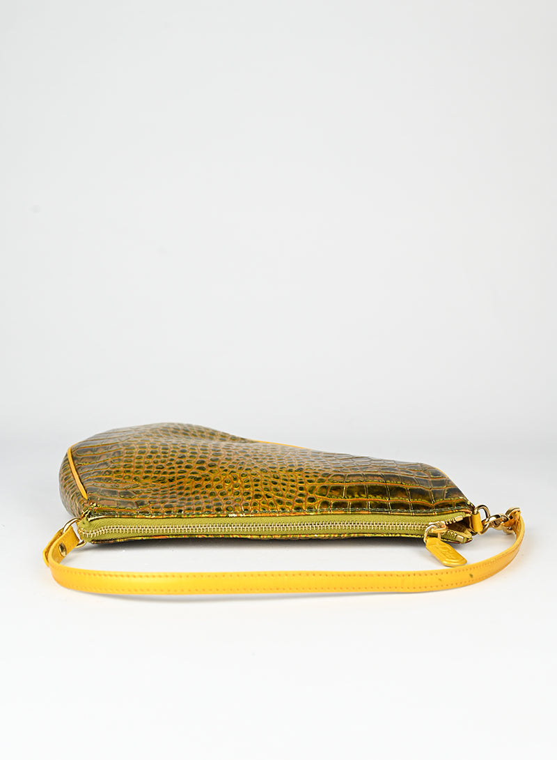 Dior Borsa Saddle in pelle gialla