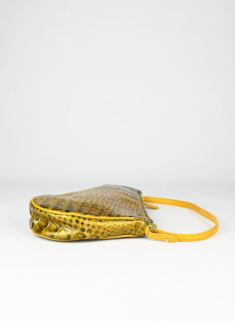 Dior Borsa Saddle in pelle gialla