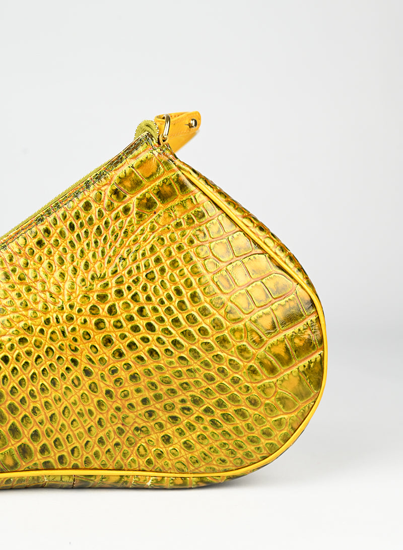 Dior Borsa Saddle in pelle gialla
