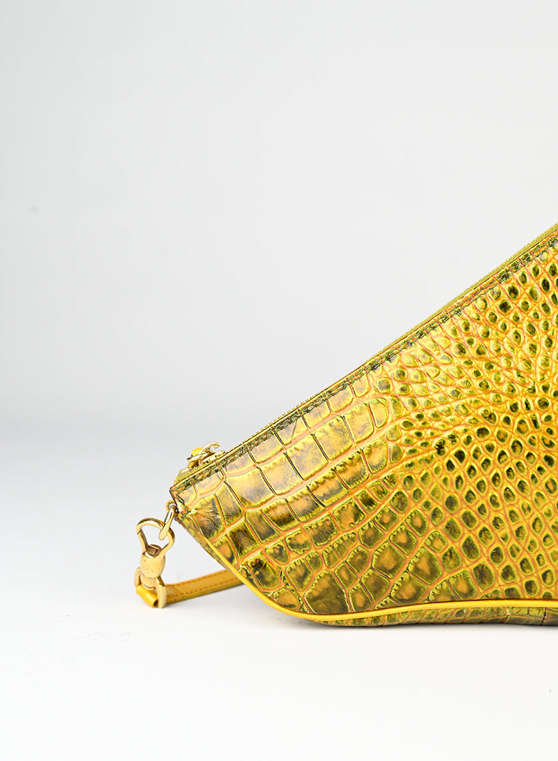 Dior Borsa Saddle in pelle gialla