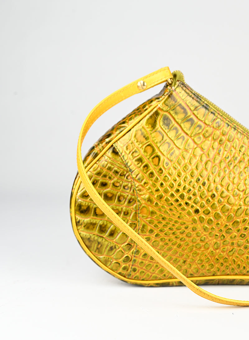 Dior Borsa Saddle in pelle gialla