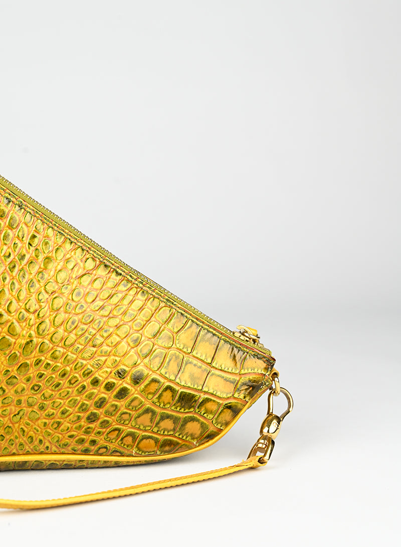 Dior Borsa Saddle in pelle gialla