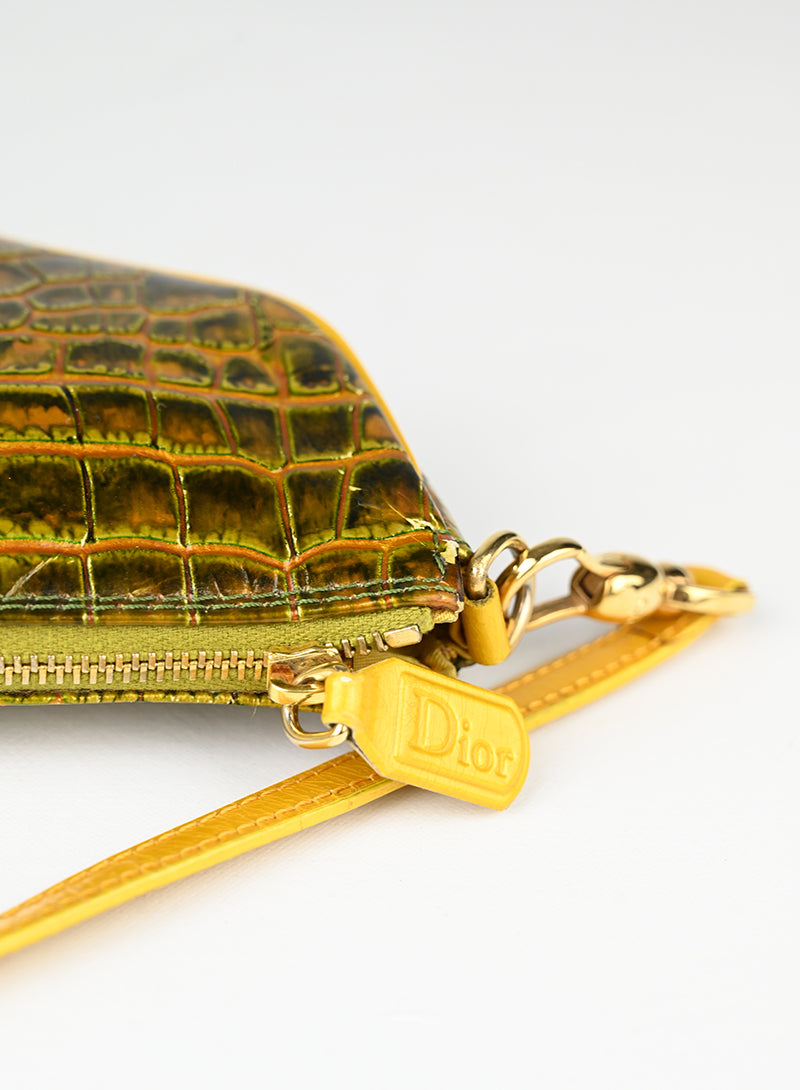 Dior Borsa Saddle in pelle gialla