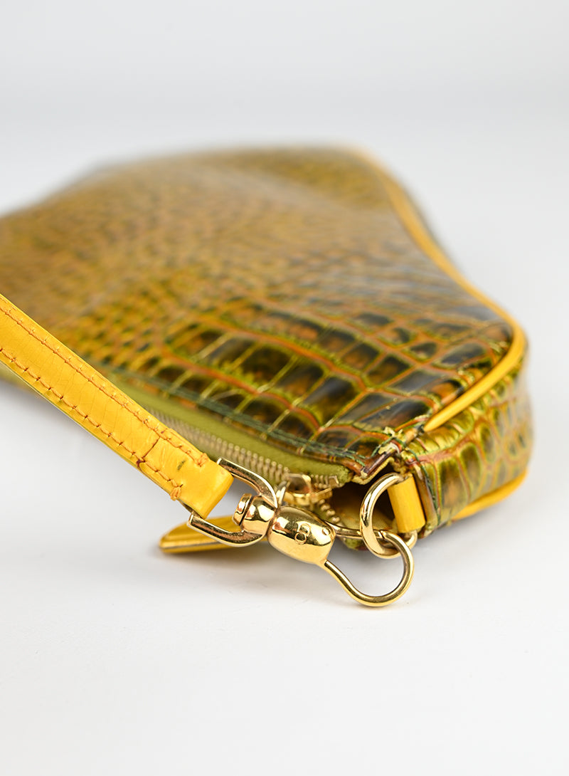 Dior Borsa Saddle in pelle gialla