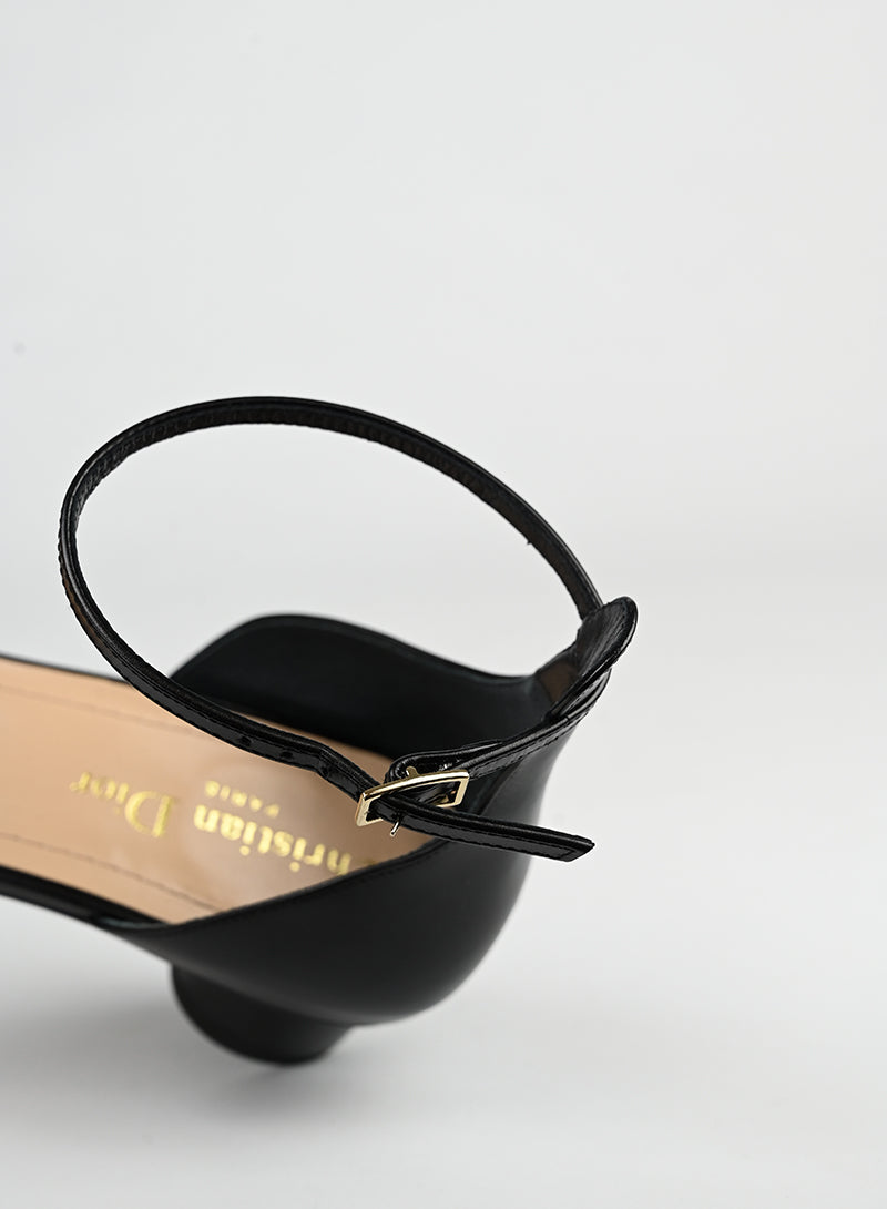 Dior Sandali con tacco in pelle nera - N. 40 - lesleyluxuryvintage