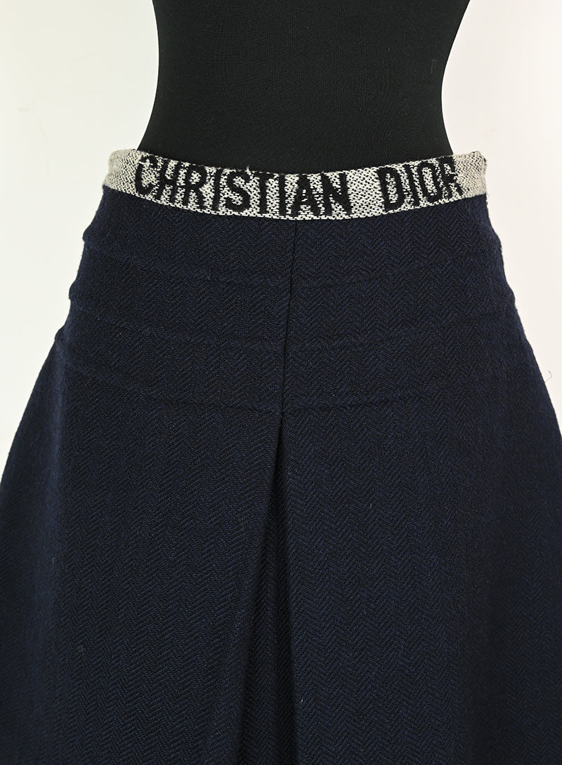 Dior Gonna in lana blu - Tg. 42