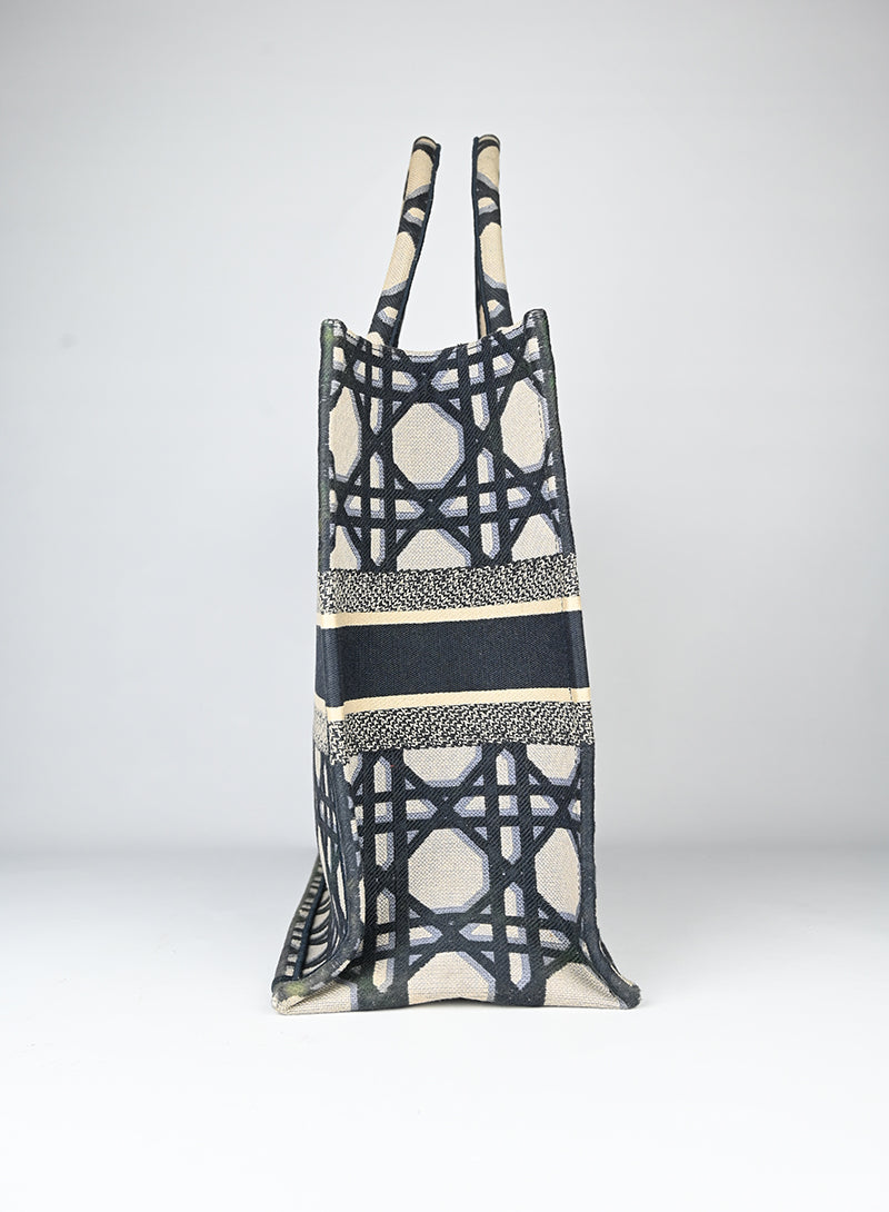 Dior Shopper Book Tote in tessuto beige e blu