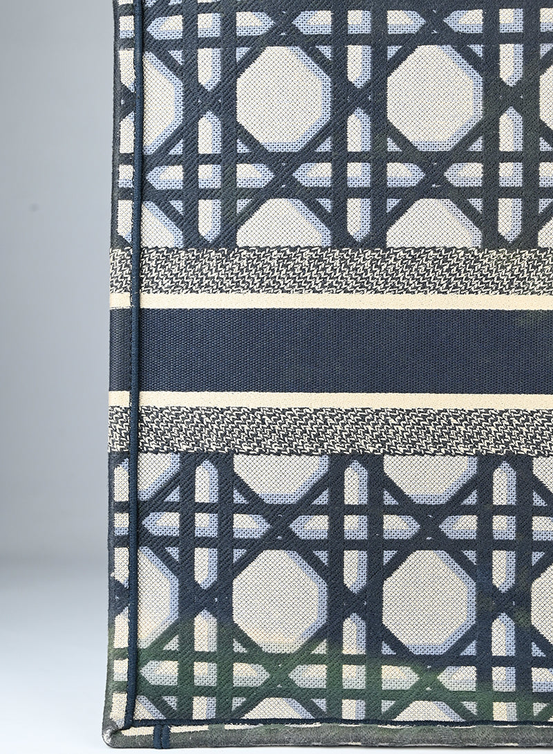 Dior Shopper Book Tote in tessuto beige e blu