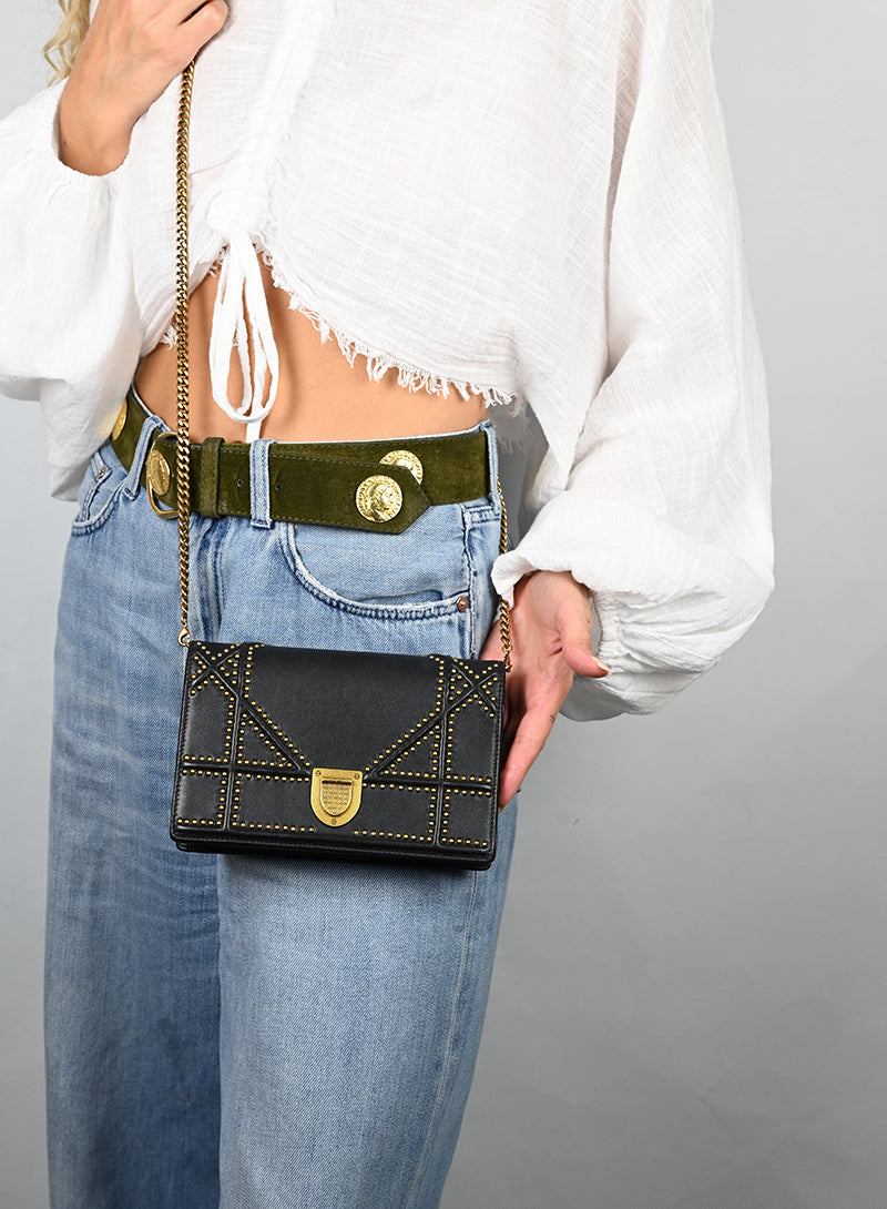 Dior Pochette Diorama in pelle nera