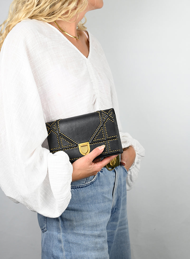 Dior Pochette Diorama in pelle nera