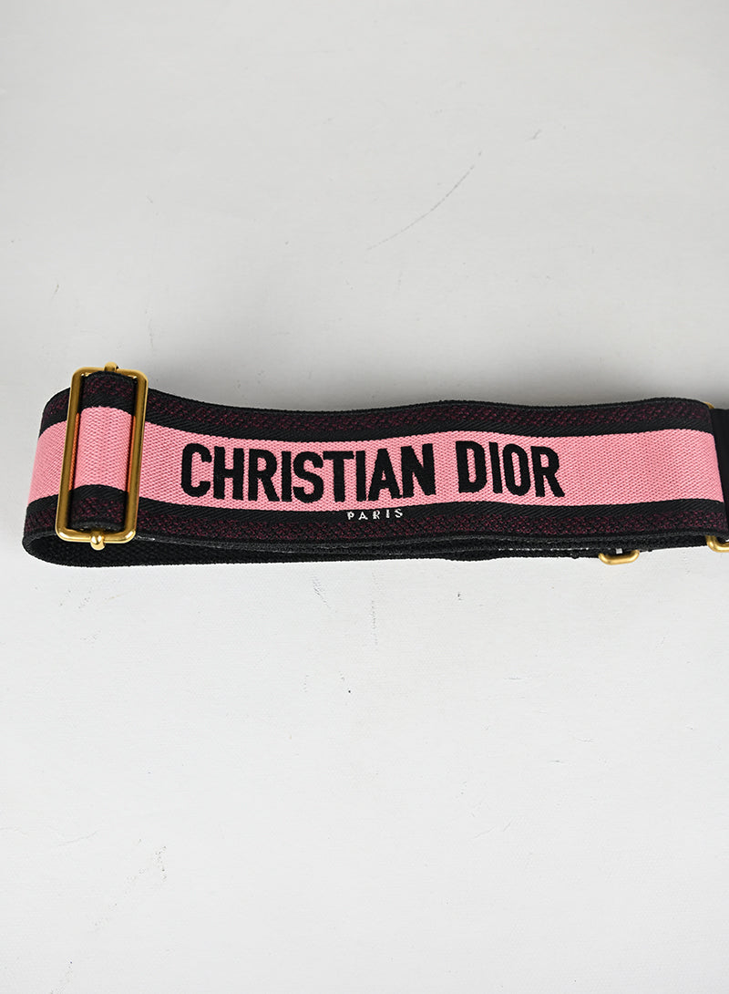 Dior Tracolla Singola Tela Rosa e Nera