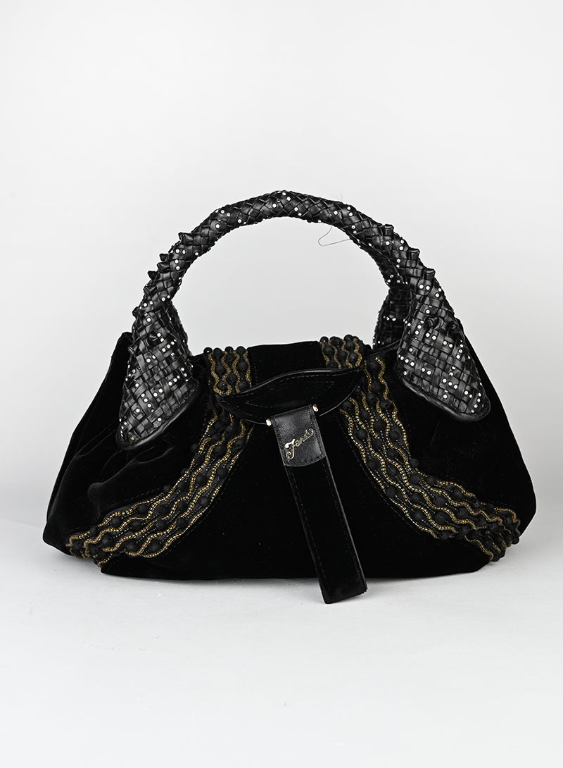 Fendi Borsa Spy in velluto nero
