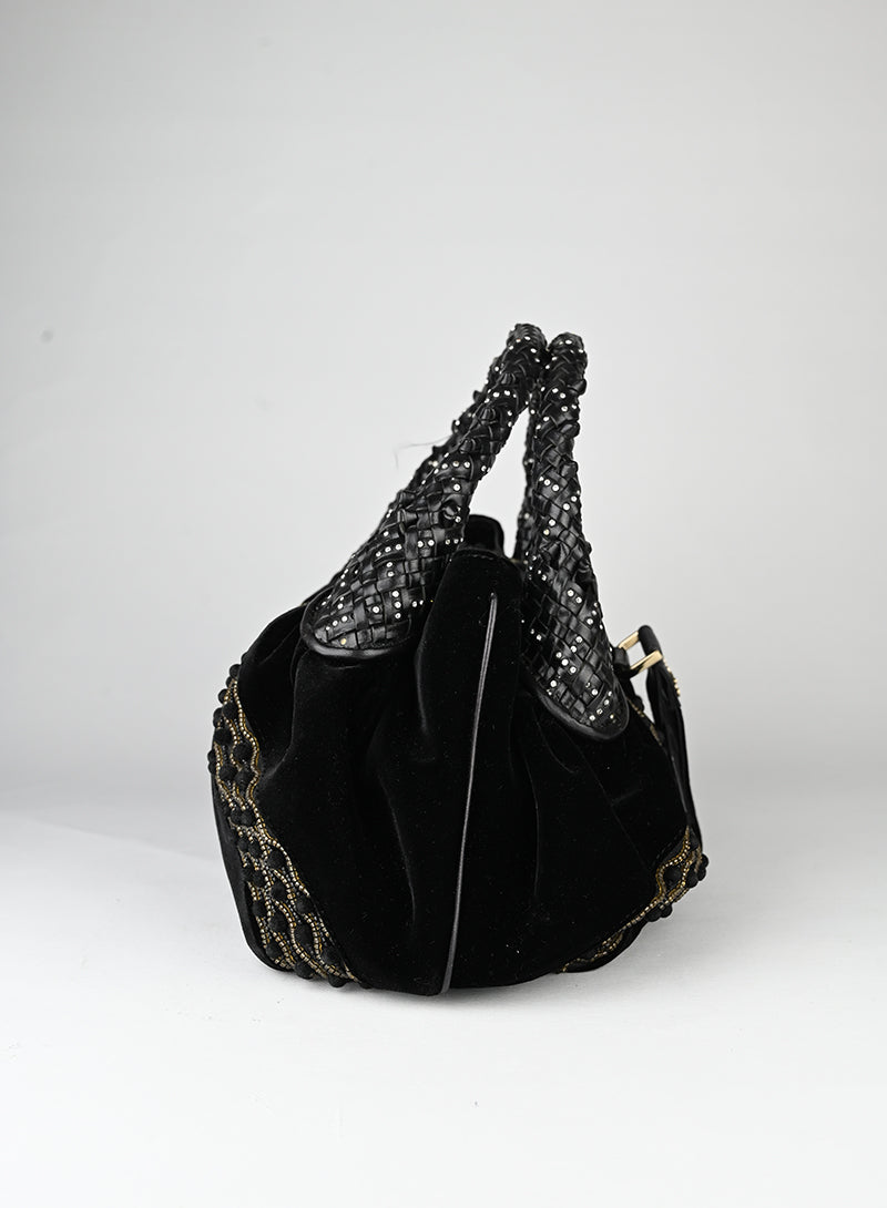 Fendi Borsa Spy in velluto nero