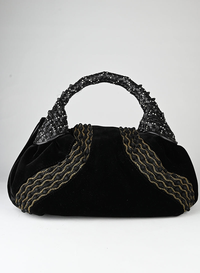 Fendi Borsa Spy in velluto nero