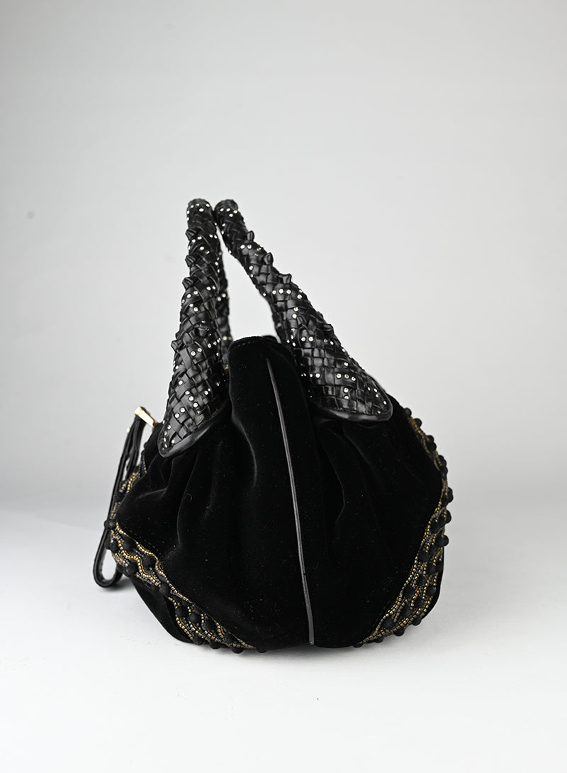 Fendi Borsa Spy in velluto nero