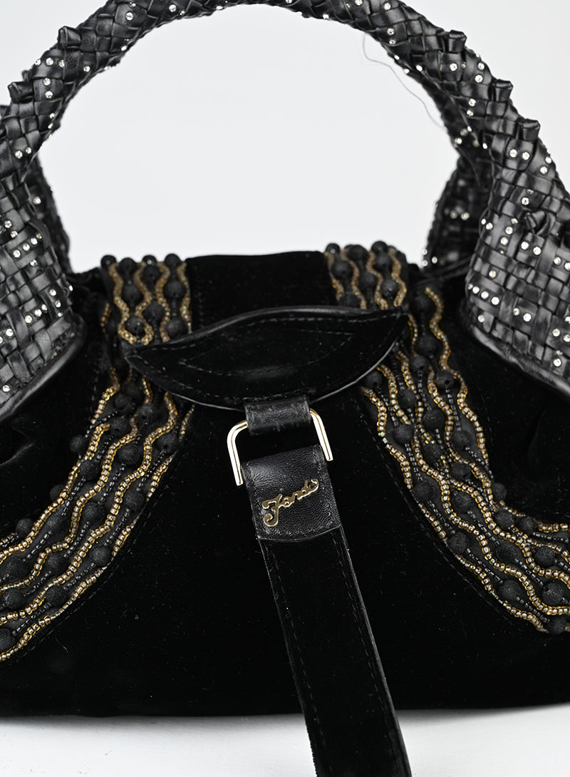 Fendi Borsa Spy in velluto nero