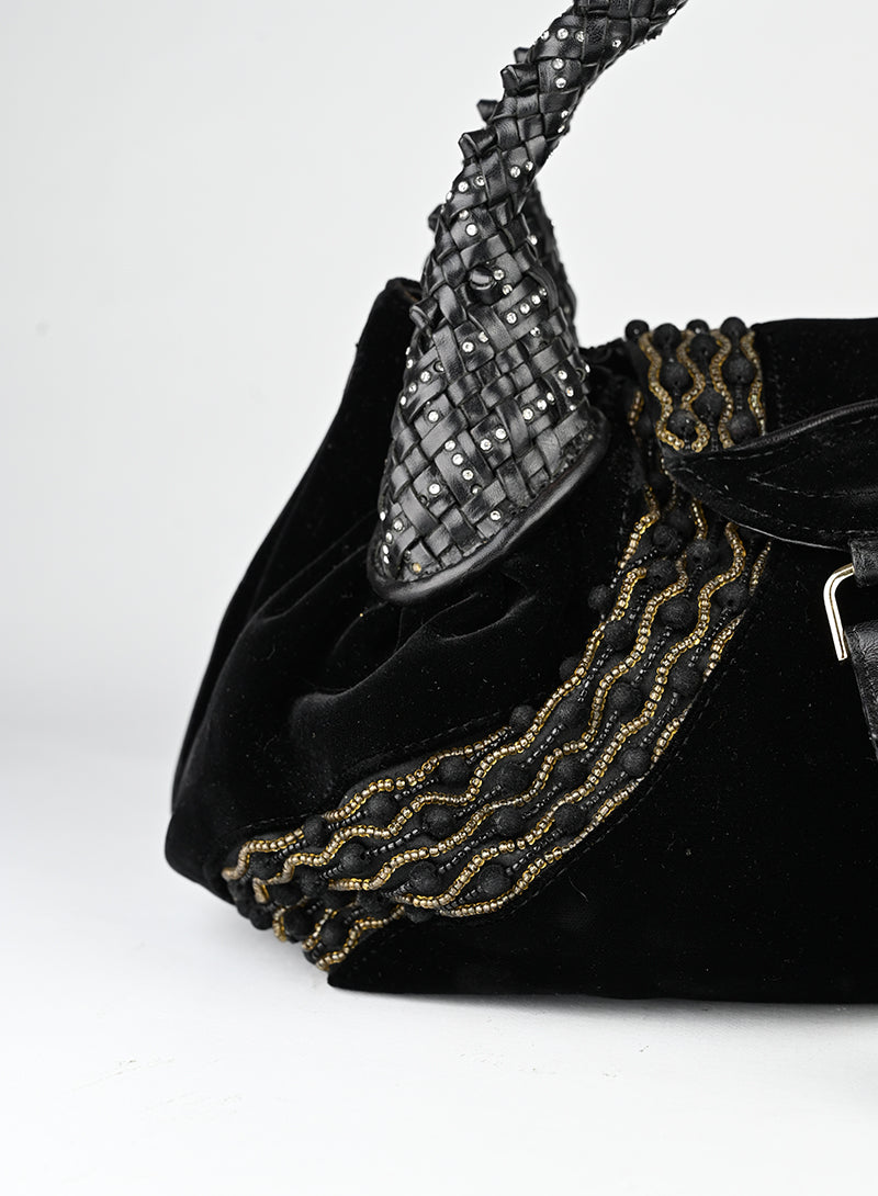 Fendi Borsa Spy in velluto nero