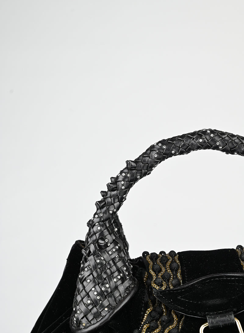 Fendi Borsa Spy in velluto nero