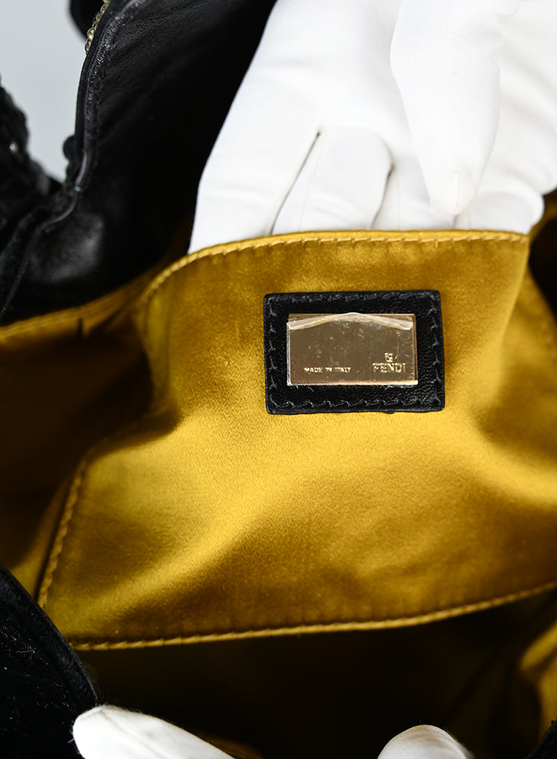 Fendi Borsa Spy in velluto nero