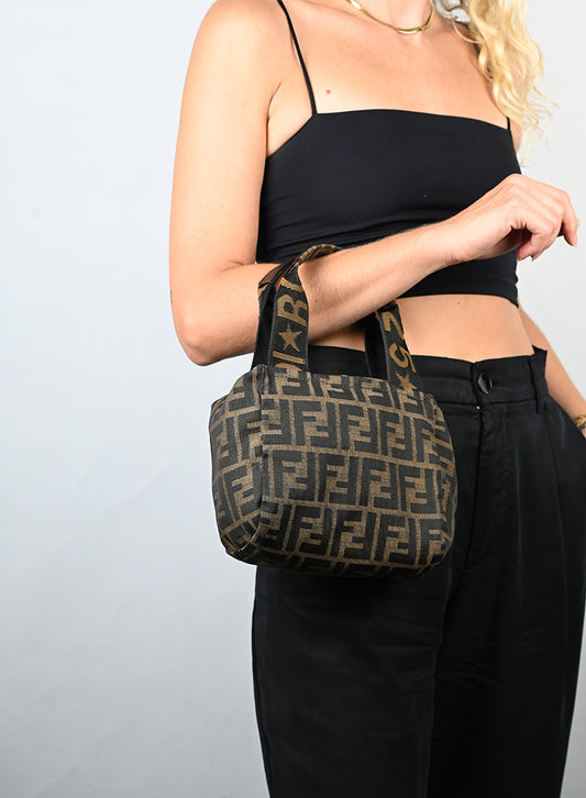 Fendi Borsa in tessuto Zucca marrone