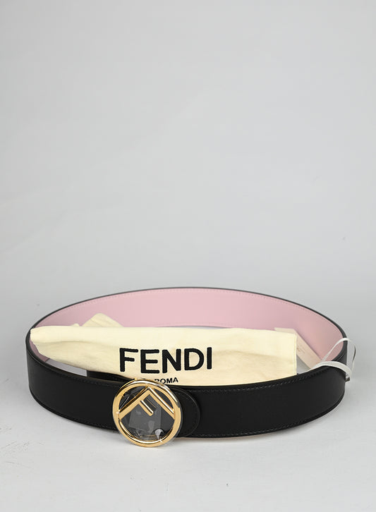 Fendi Cintura in pelle double rosa nera - lesleyluxuryvintage