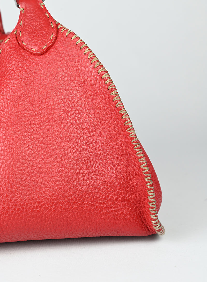 Fendi Selleria Borsa Trapez in pelle rossa