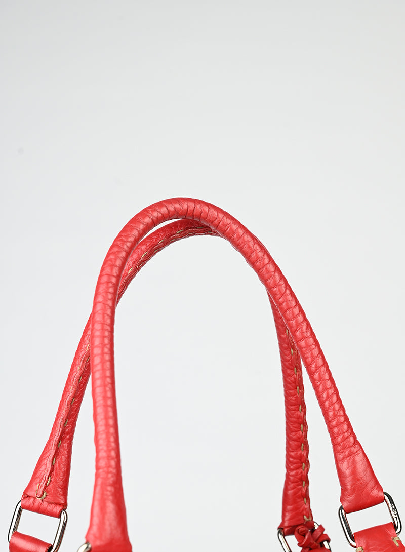Fendi Selleria Borsa Trapez in pelle rossa