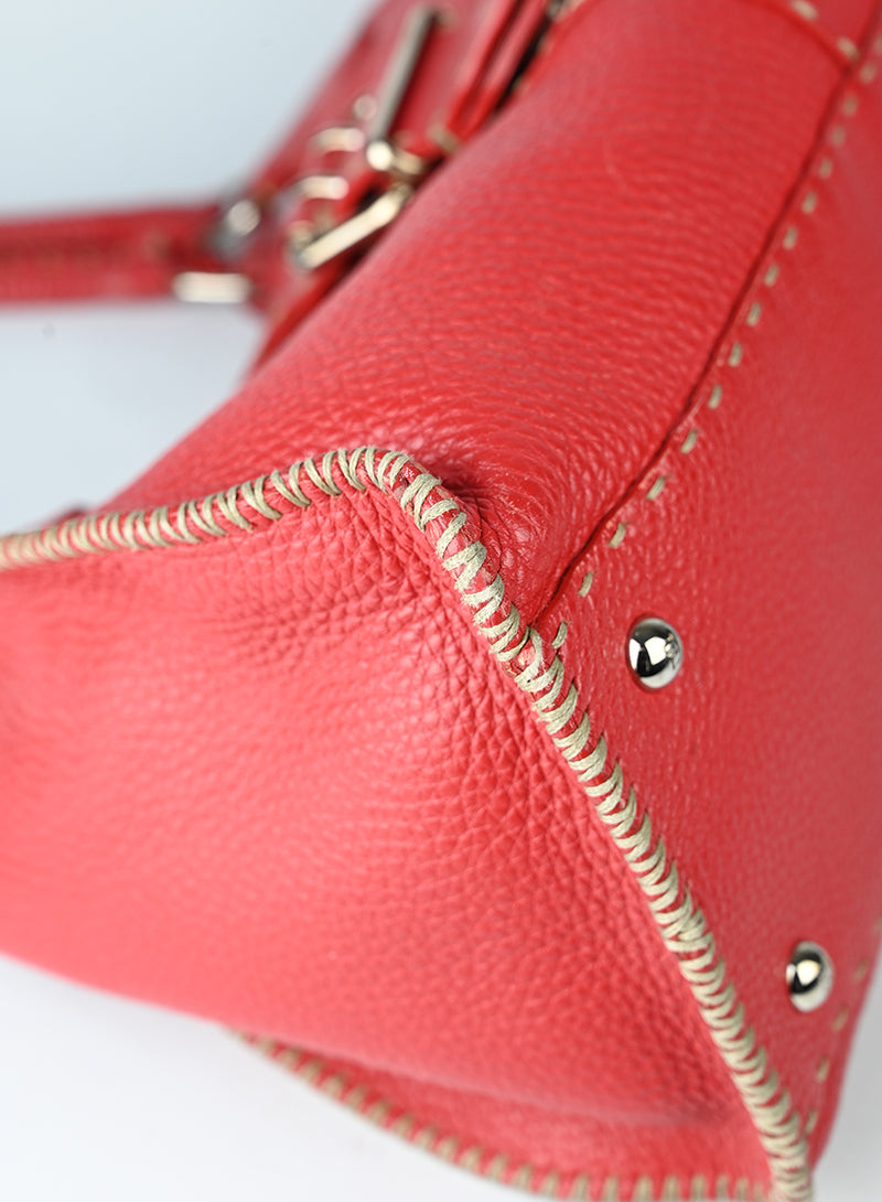 Fendi Selleria Borsa Trapez in pelle rossa