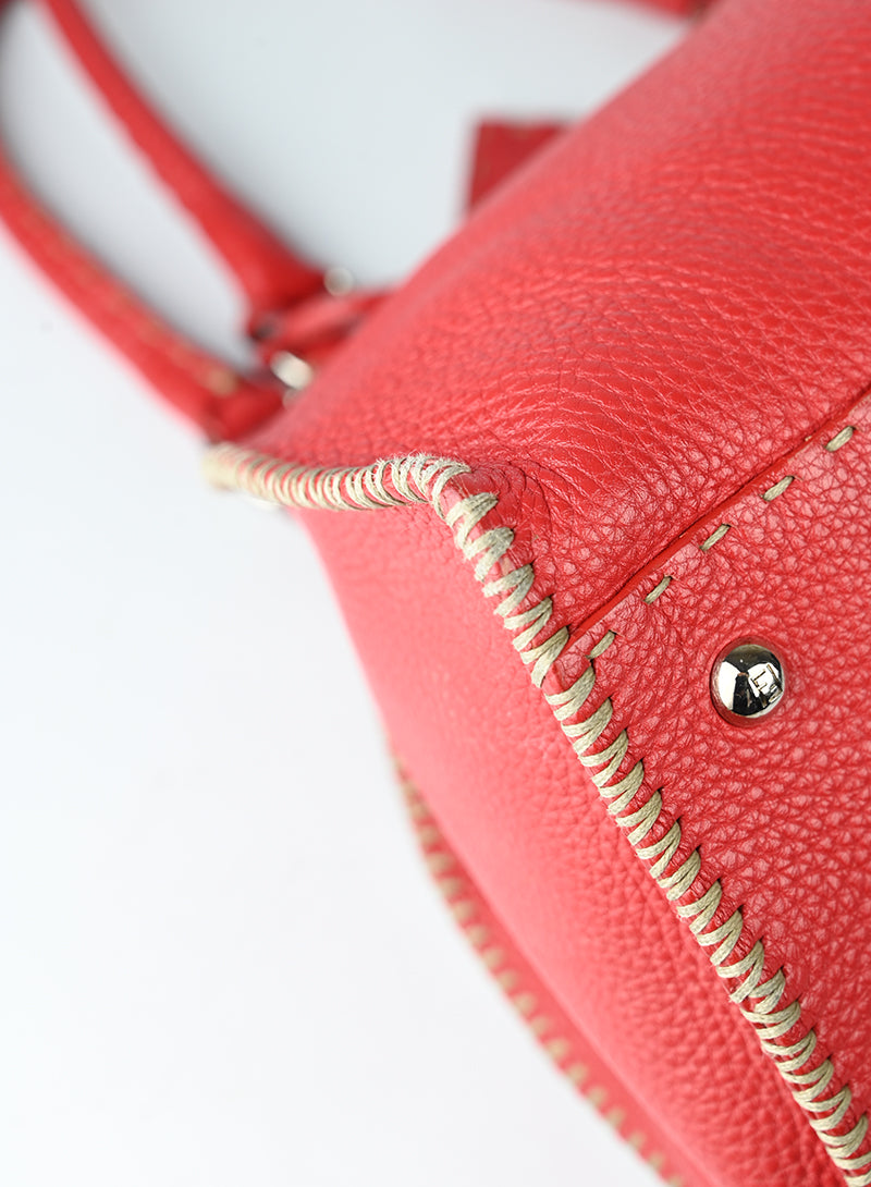 Fendi Selleria Borsa Trapez in pelle rossa
