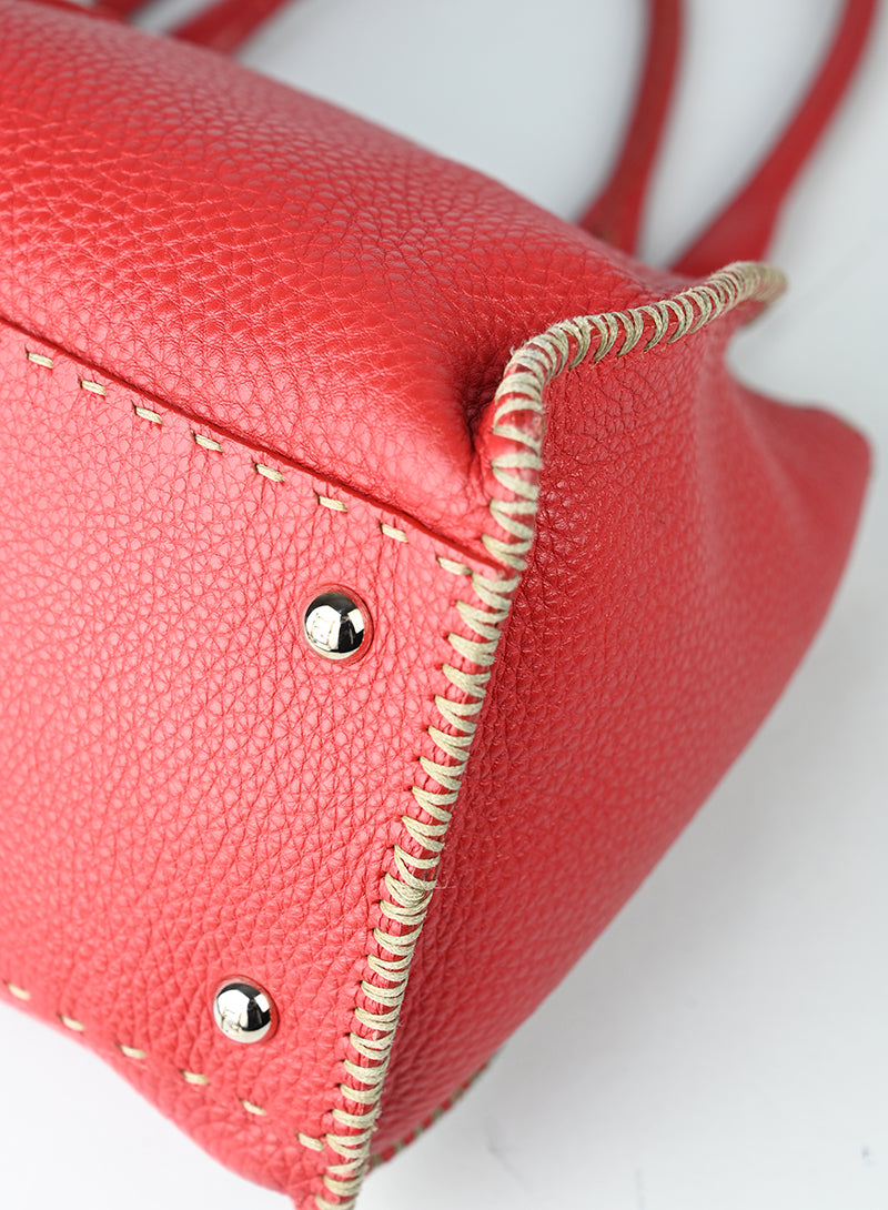 Fendi Selleria Borsa Trapez in pelle rossa