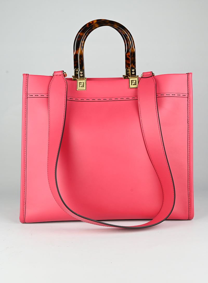 Fendi Shopper Sunshine in pelle rossa