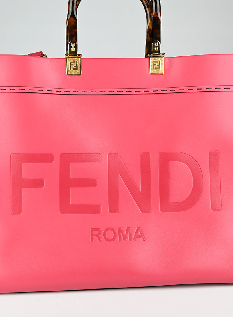 Fendi Shopper Sunshine in pelle rossa