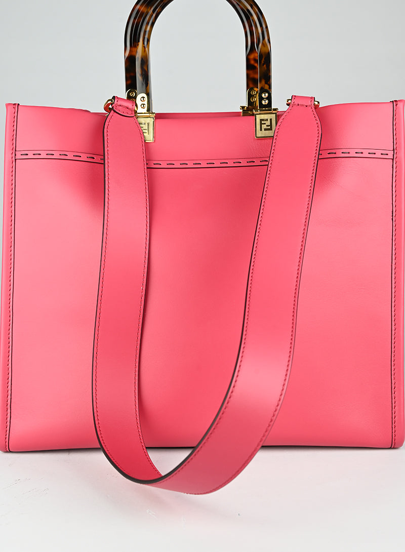 Fendi Shopper Sunshine in pelle rossa