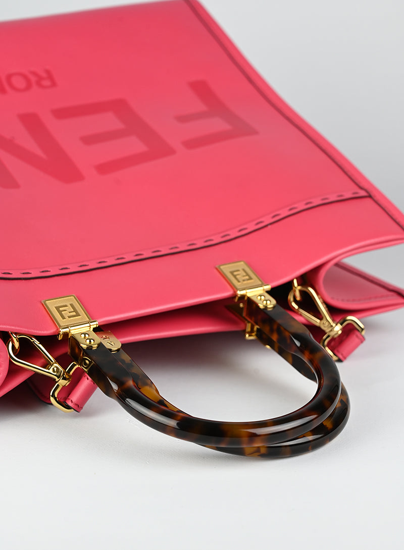 Fendi Shopper Sunshine in pelle rossa
