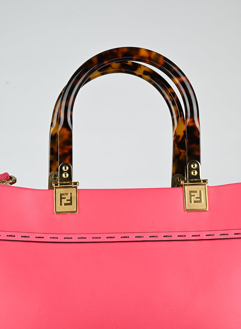 Fendi Shopper Sunshine in pelle rossa