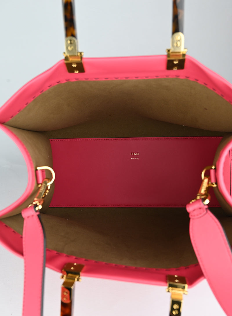 Fendi Shopper Sunshine in pelle rossa