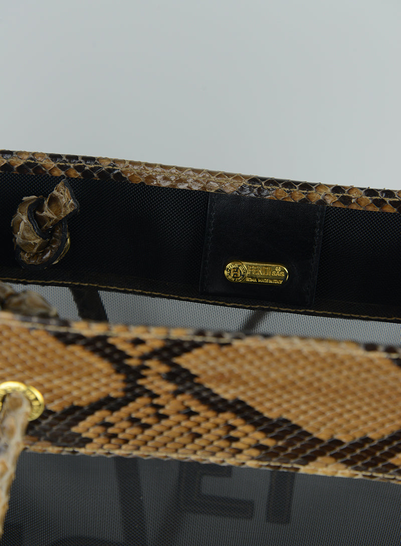 Fendi Shopper in rete e pitone