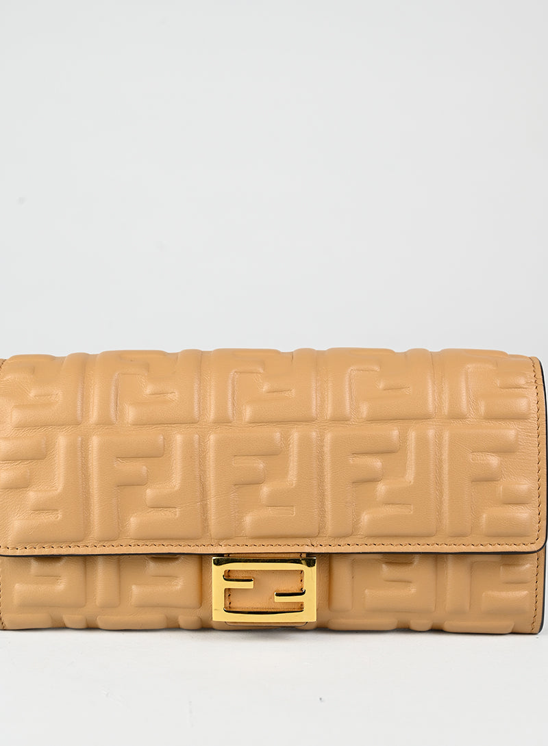Fendi Borsina in pelle beige FF
