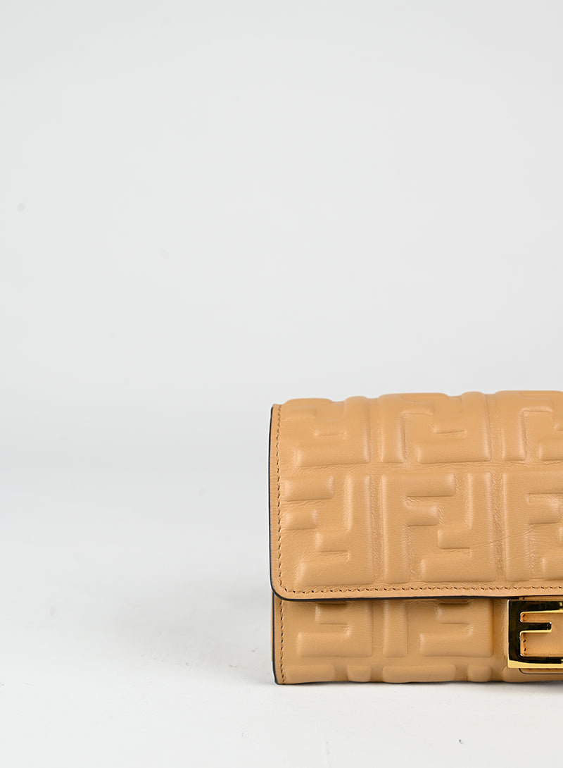 Fendi Borsina in pelle beige FF