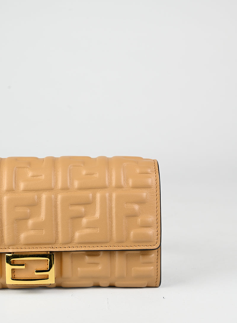 Fendi Borsina in pelle beige FF