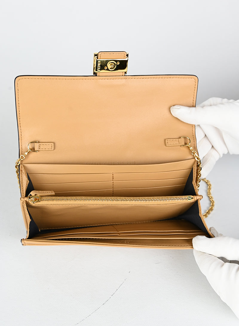 Fendi Borsina in pelle beige FF