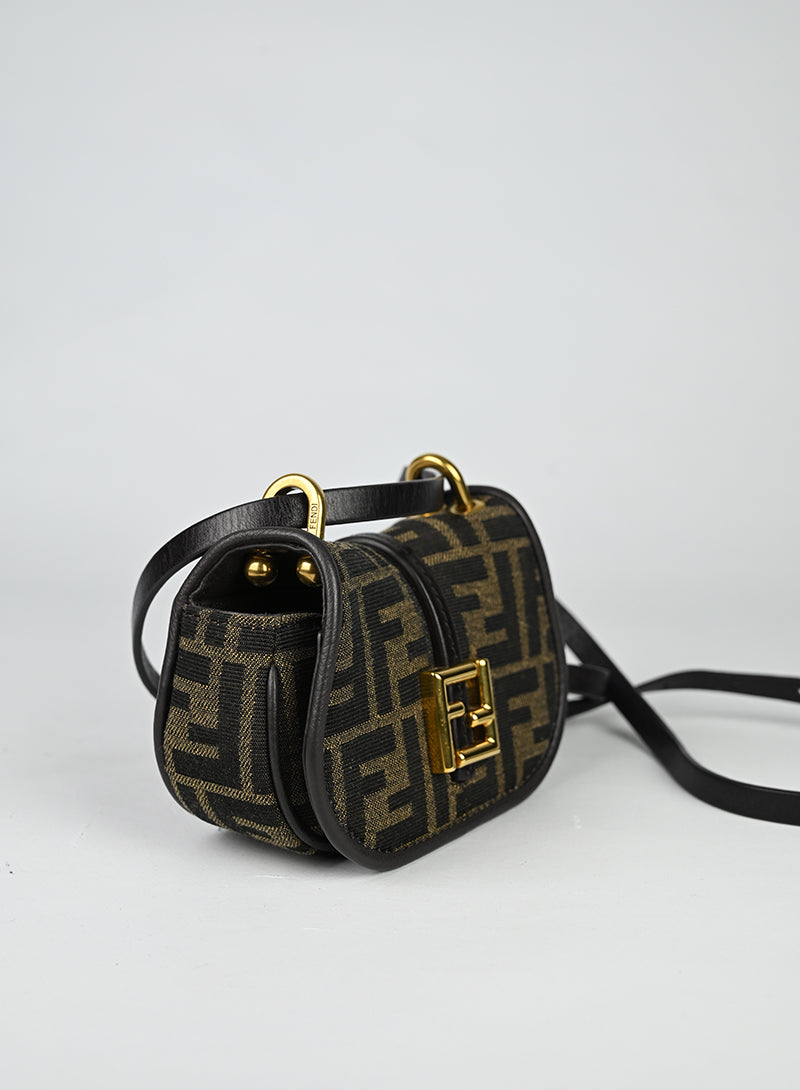 Fendi Borsina Tessuto Zucca Marrone Beige