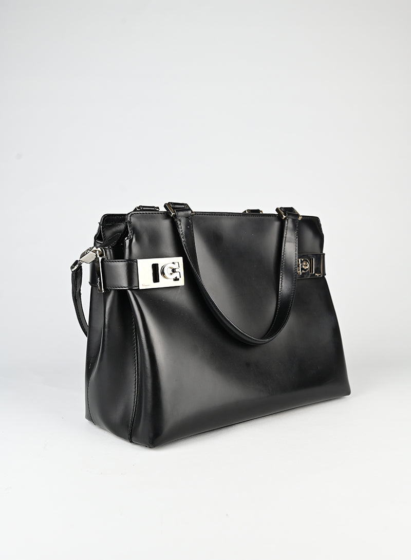 Ferragamo Borsa in pelle nera